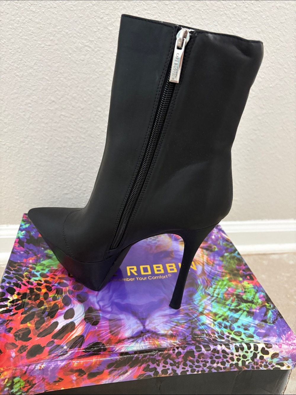 Black Pointed Stiletto Ankle Bootie